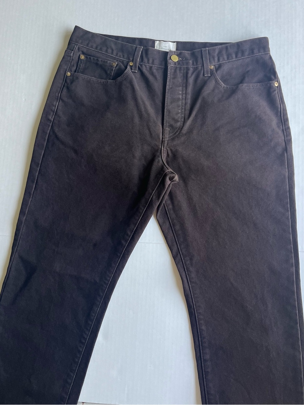 Sid Mashburn Men’s Brown Cotton Canvas Straight Leg 5-Pocket Button Fly Pant 36 - Picture 2 of 10